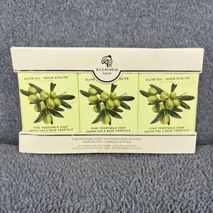 Alchimia Soap Olive Oil Fine Vegetable Soap Set 3x5.3oz Made in Italy Gift Boxed